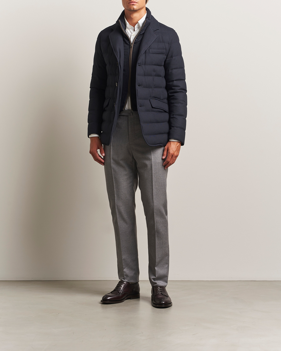 Herre | Jakker | Herno | Flannel Down Blazer Navy