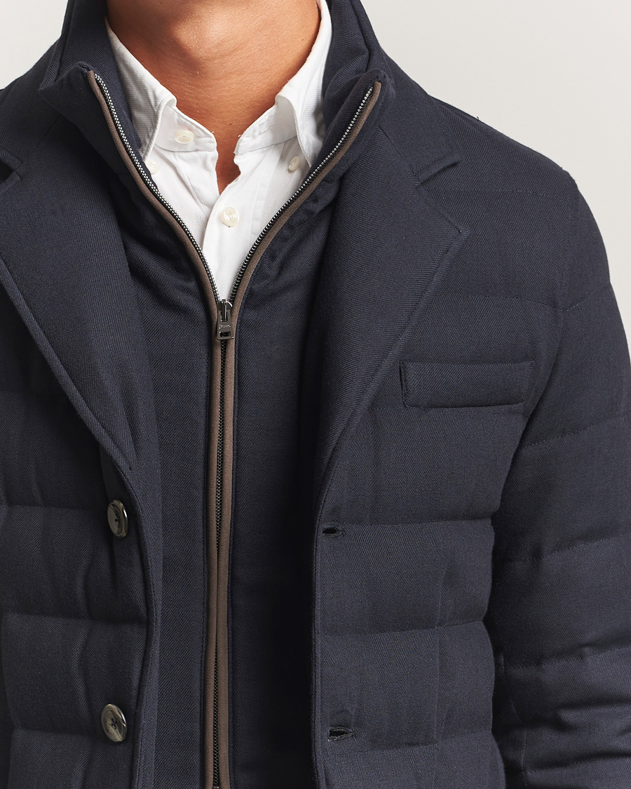 Herre | Jakker | Herno | Flannel Down Blazer Navy