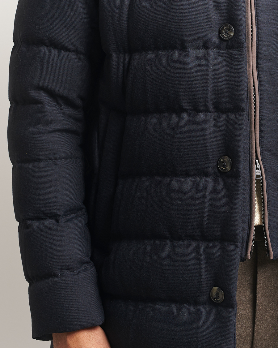 Herre | Jakker | Herno | Flannel Down Coat Navy