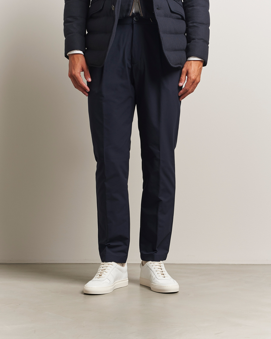 Herre | Bukser | Herno | Pleated Technical Cotton Trousers Navy
