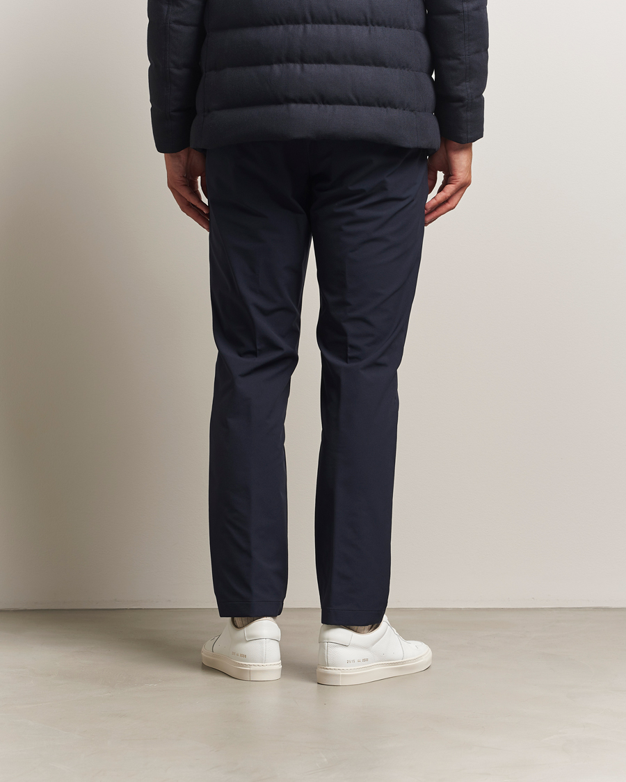 Herre | Bukser | Herno | Pleated Technical Cotton Trousers Navy