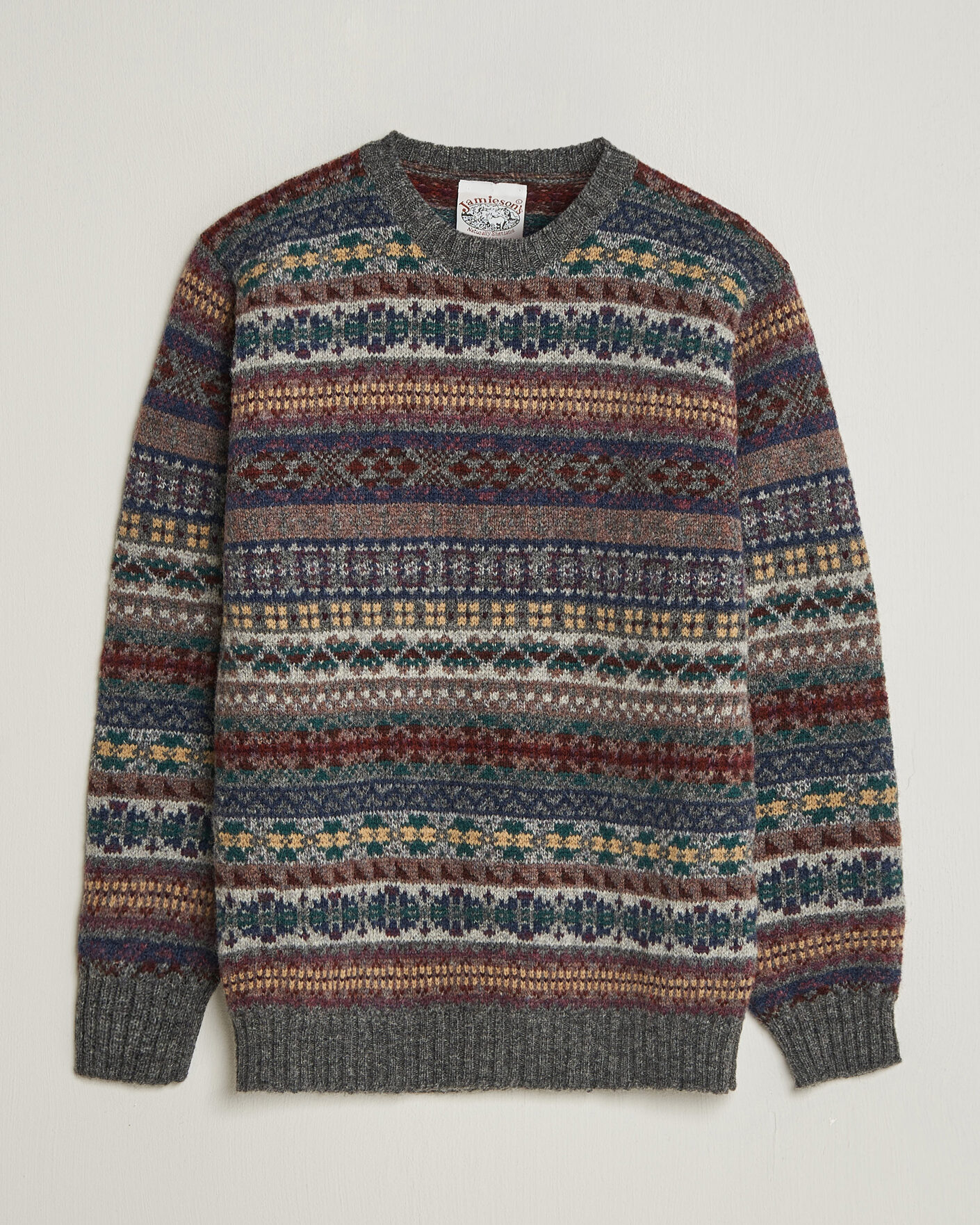 Herre | Gensere | Jamieson's of Shetland | Jamiesons Of Shetland All Over Fair Isle Pullover Crew Neck Multi
