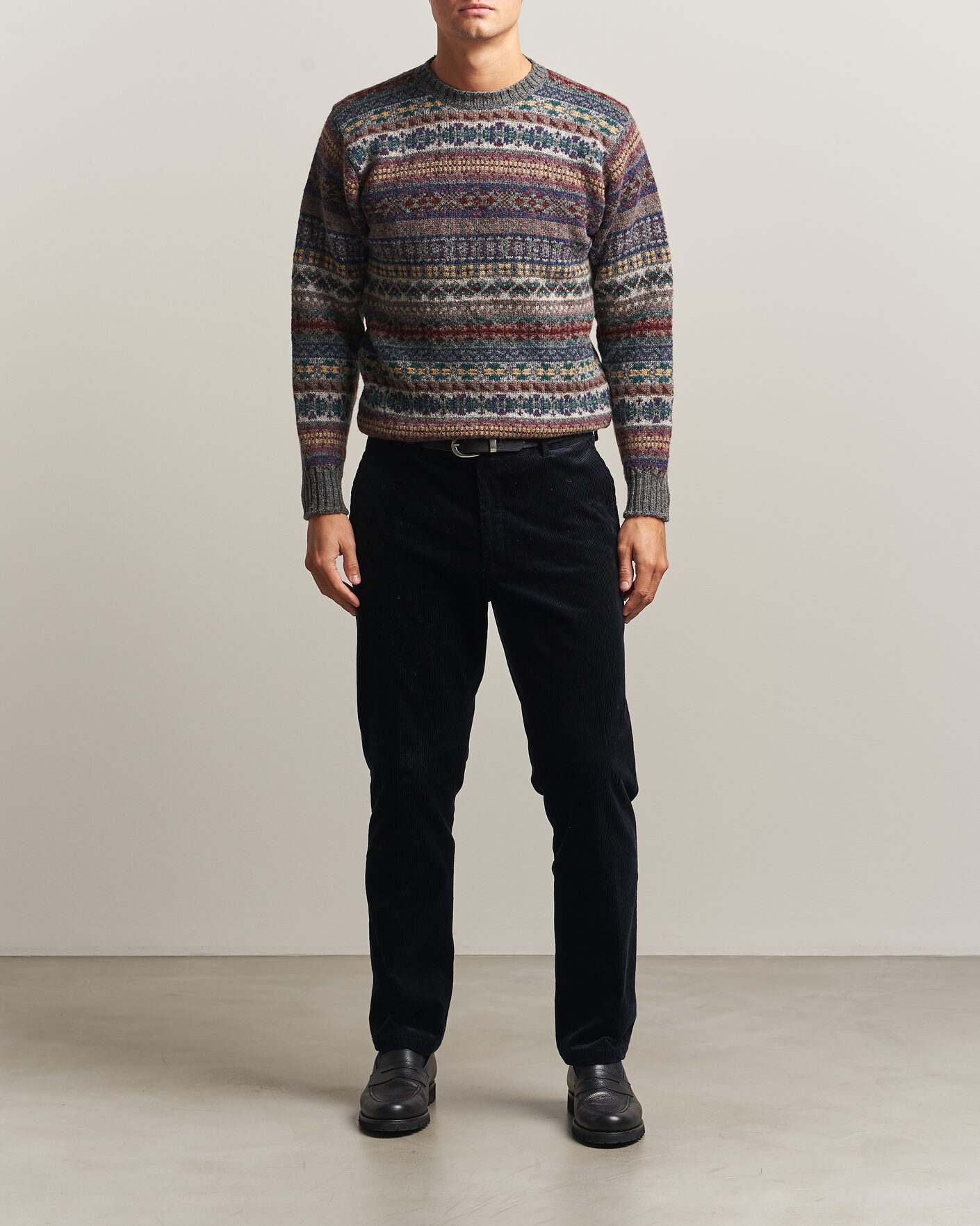 Herre | Gensere | Jamieson's of Shetland | Jamiesons Of Shetland All Over Fair Isle Pullover Crew Neck Multi