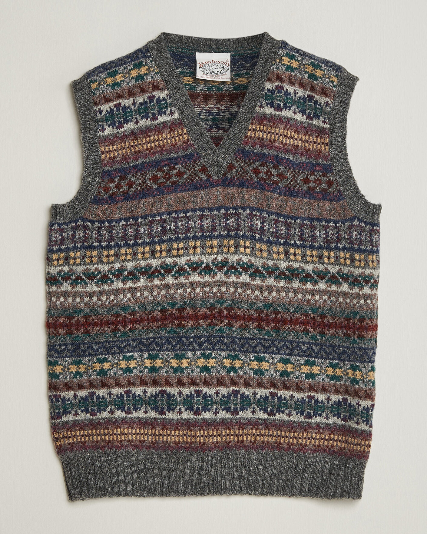 Herre | Gensere | Jamieson's of Shetland | Jamiesons Of Shetland All Over Fair Isle Slipover Multi