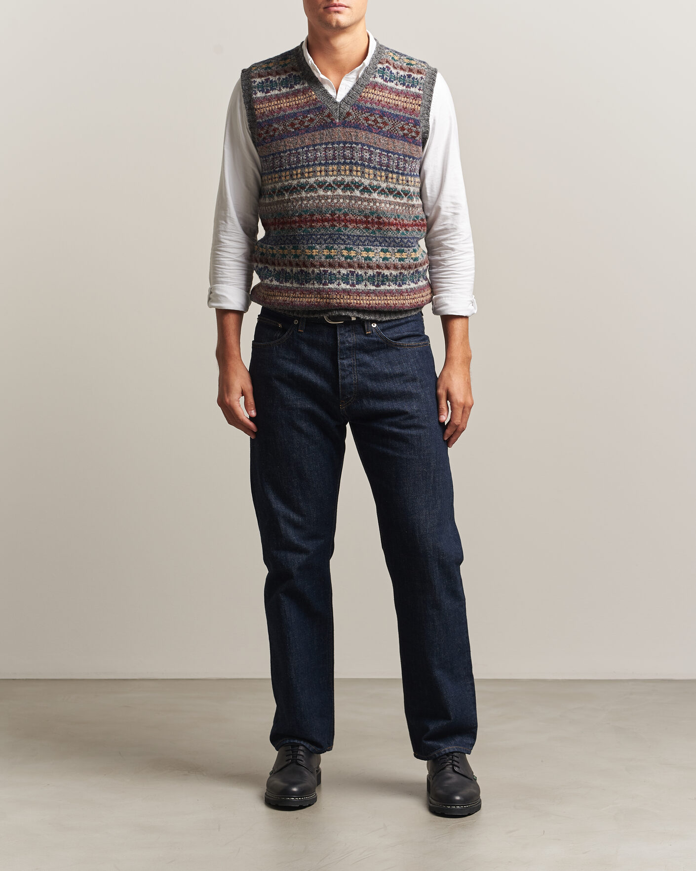 Herre | Gensere | Jamieson's of Shetland | Jamiesons Of Shetland All Over Fair Isle Slipover Multi