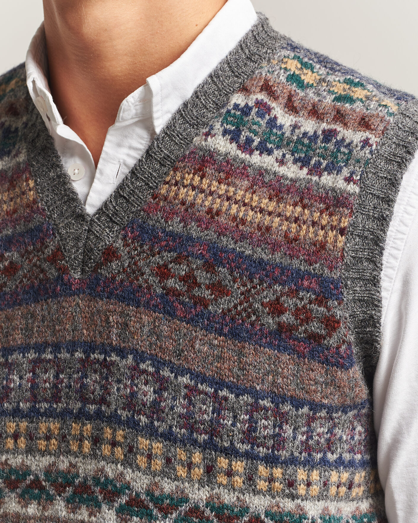 Herre | Gensere | Jamieson's of Shetland | Jamiesons Of Shetland All Over Fair Isle Slipover Multi