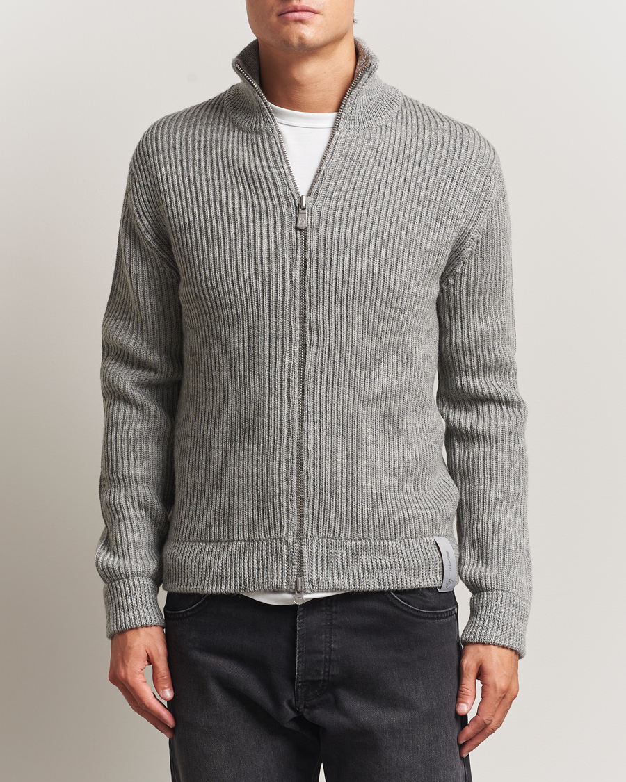 Herre | Gensere | Sail Racing | Ridge Wool Heavy Knitted Full Zip Grey Melange