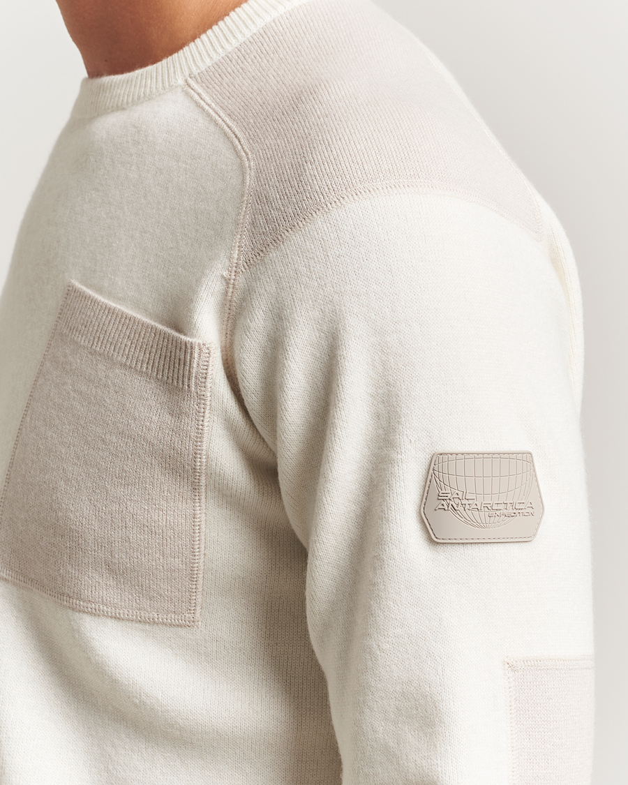 Herre | Gensere | Sail Racing | Spine Wool/Cashmere Knitted Crew Neck Off White