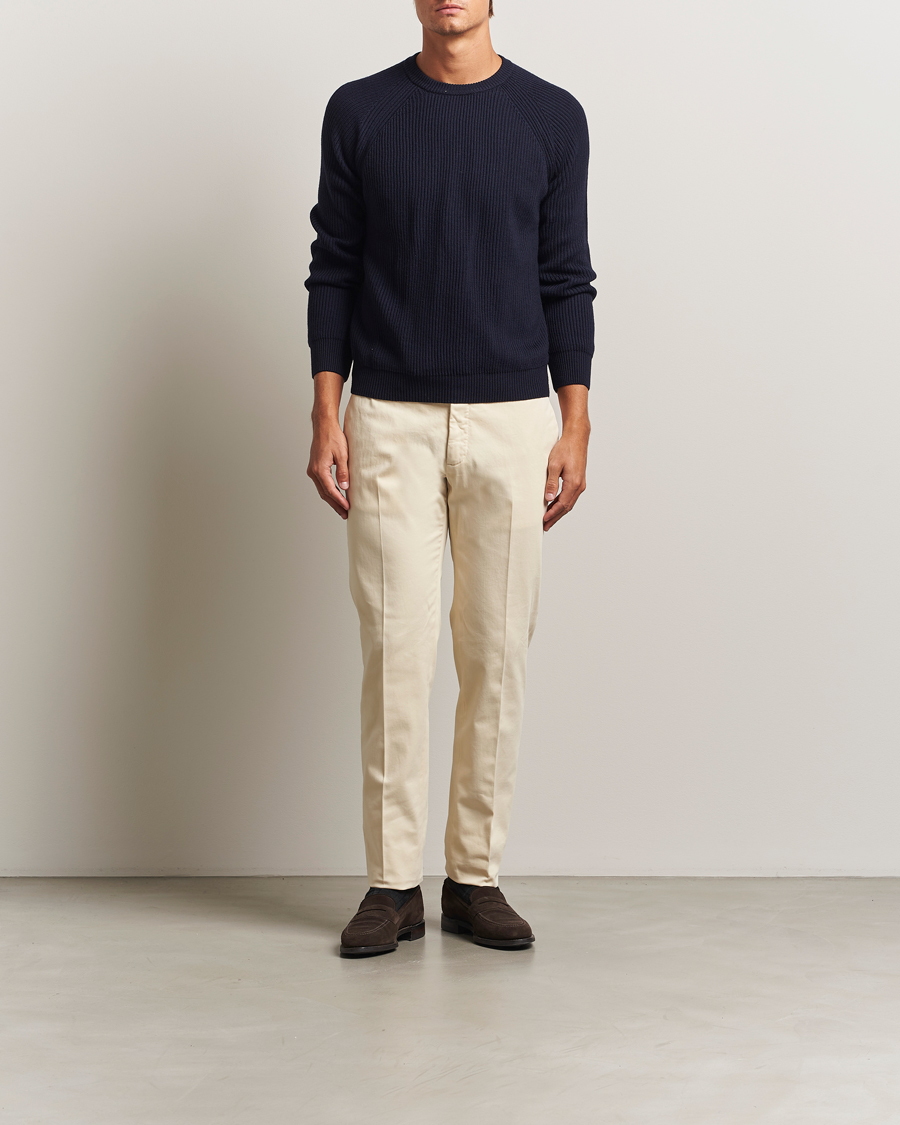 Herre | Bukser | Incotex | Slim Fit Cotton Stretch Chinos Off White