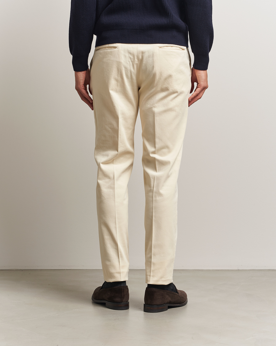 Herre | Bukser | Incotex | Slim Fit Cotton Stretch Chinos Off White