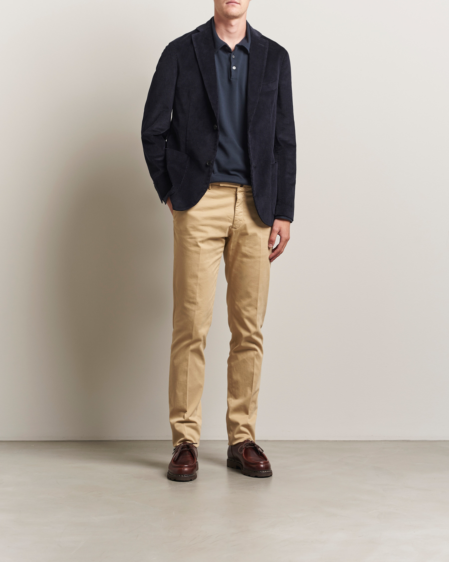Herre | Bukser | Incotex | Slim Fit Cotton Stretch Chinos Beige