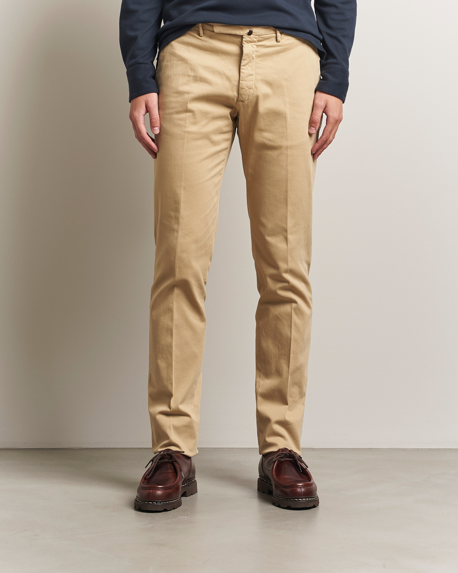 Herre | Bukser | Incotex | Slim Fit Cotton Stretch Chinos Beige