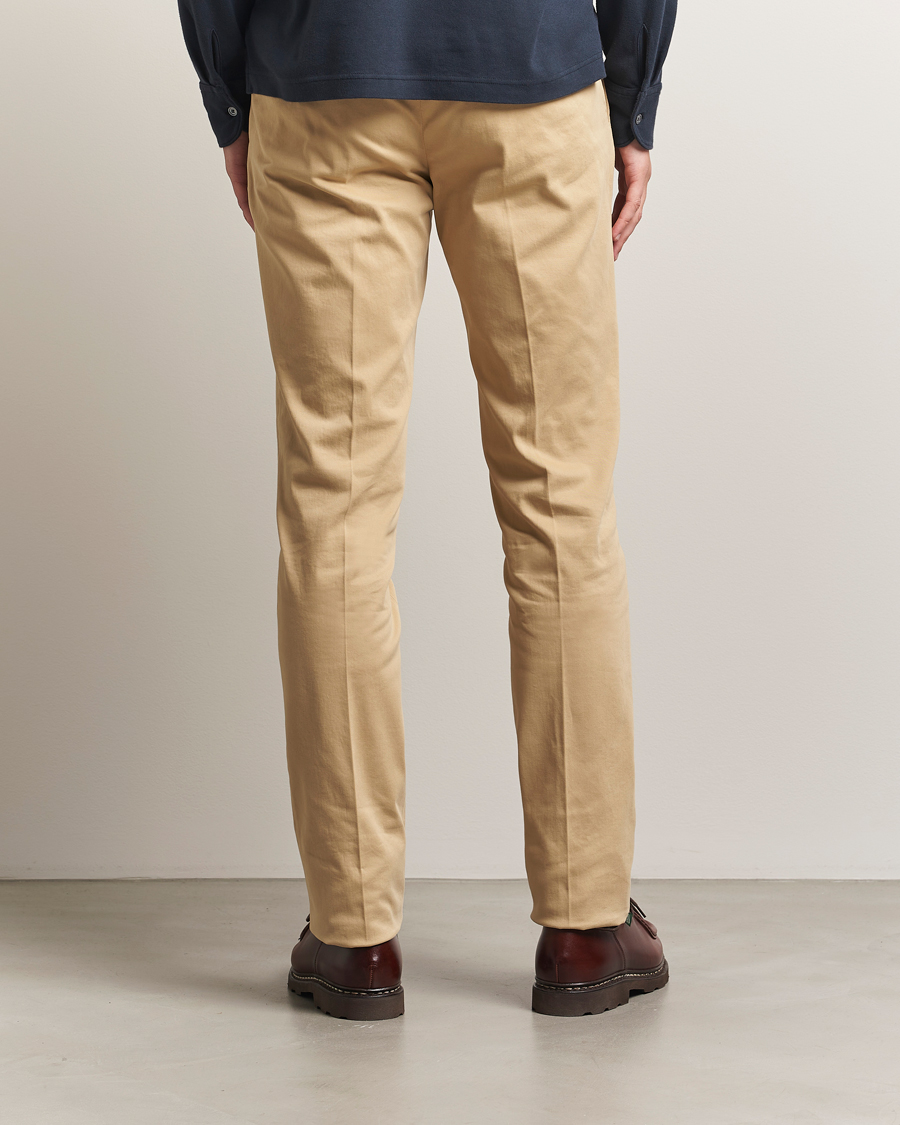 Herre | Bukser | Incotex | Slim Fit Cotton Stretch Chinos Beige