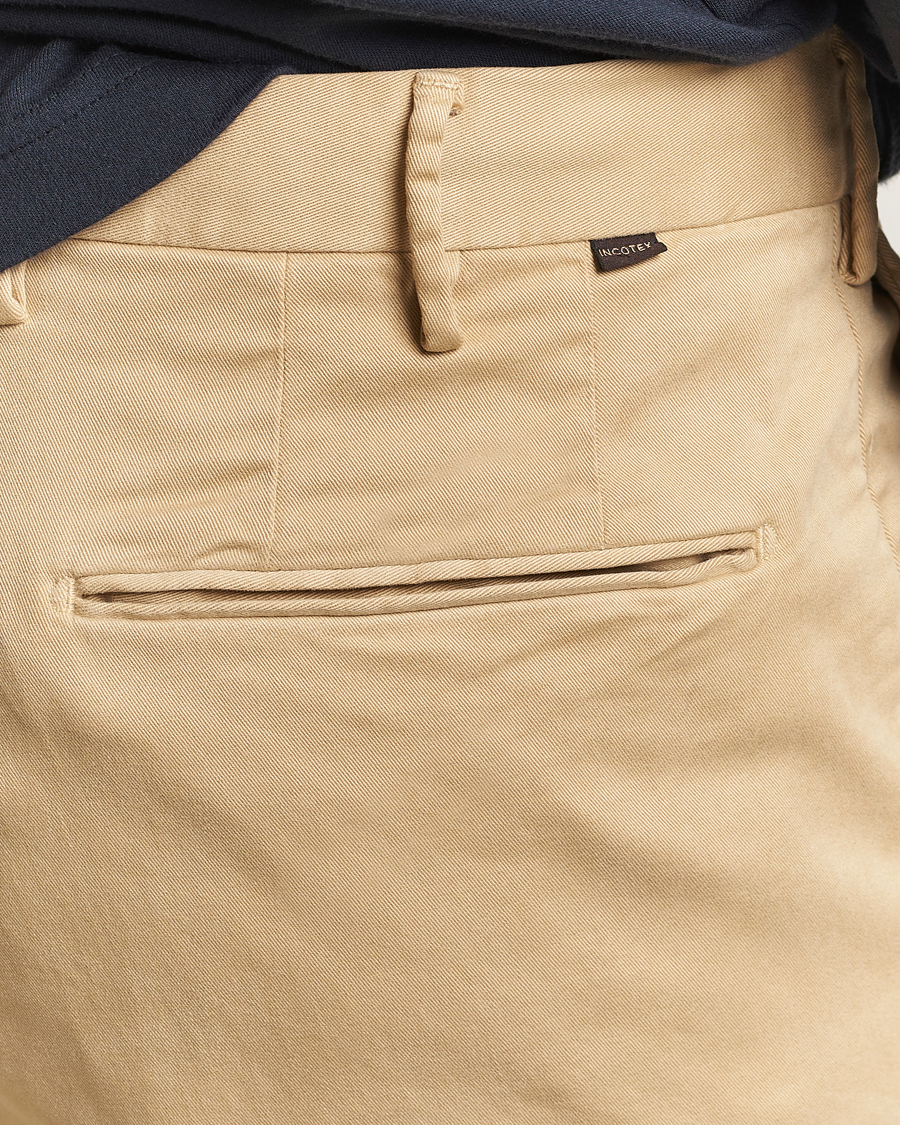 Herre | Bukser | Incotex | Slim Fit Cotton Stretch Chinos Beige