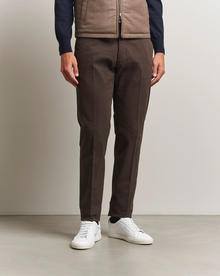 Herre | Bukser | Incotex | Slim Fit Cotton Stretch Chinos Dark Brown