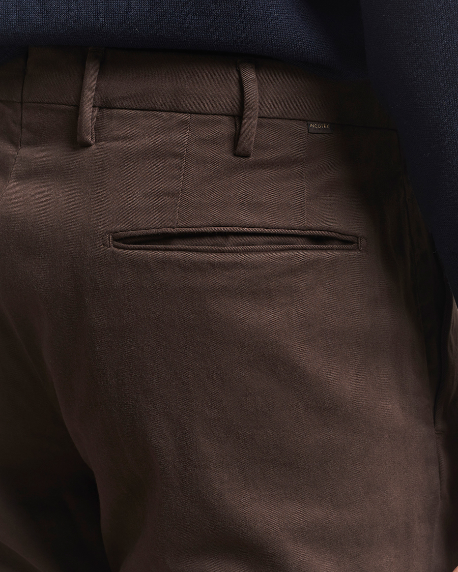 Herre | Bukser | Incotex | Slim Fit Cotton Stretch Chinos Dark Brown