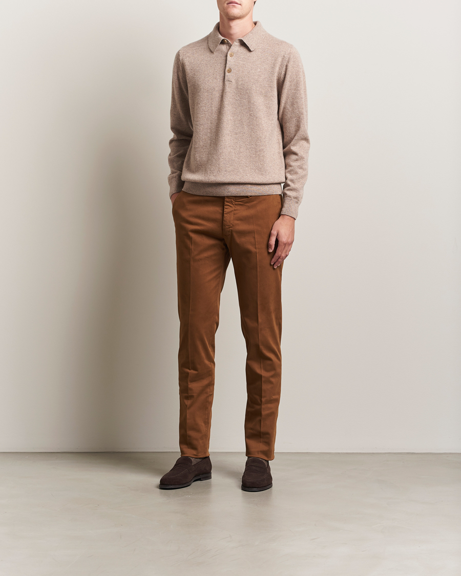 Herre | Bukser | Incotex | Slim Fit Cotton Stretch Chinos Brown