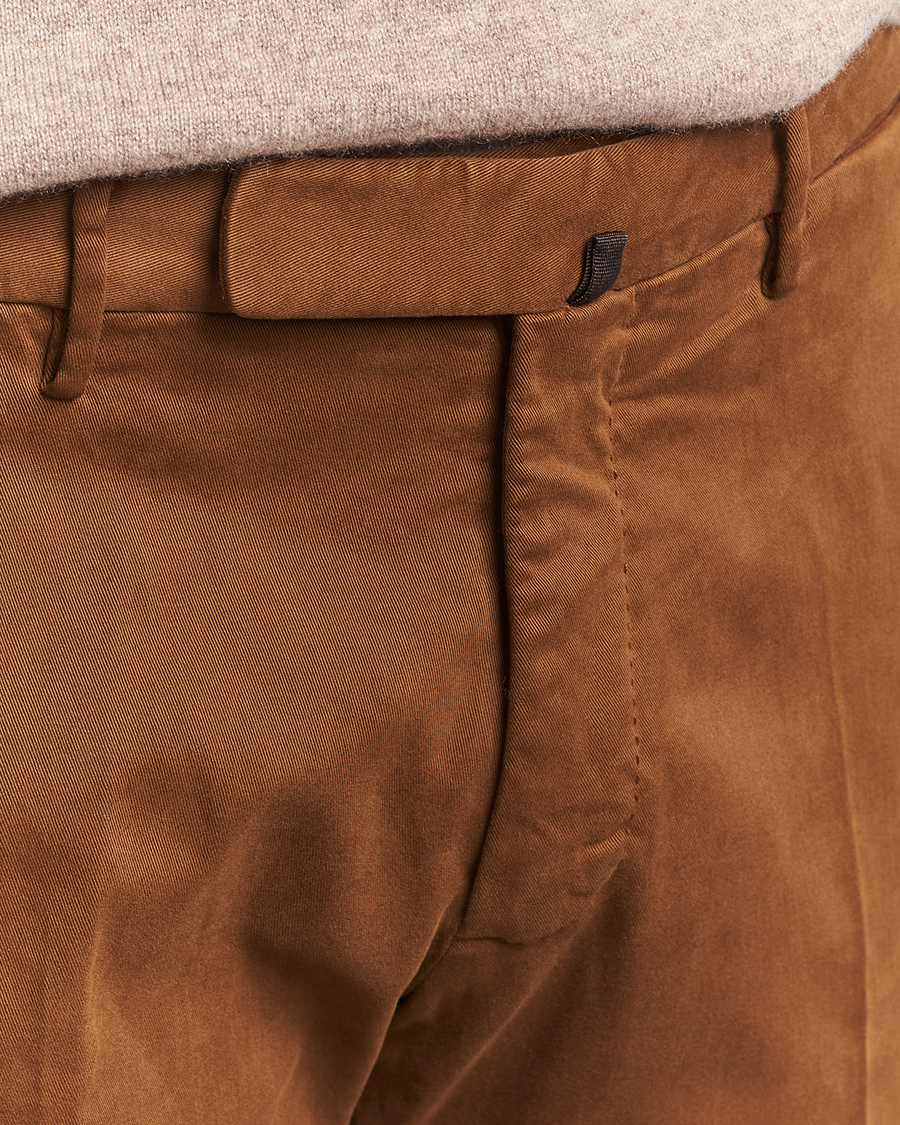 Herre | Bukser | Incotex | Slim Fit Cotton Stretch Chinos Brown