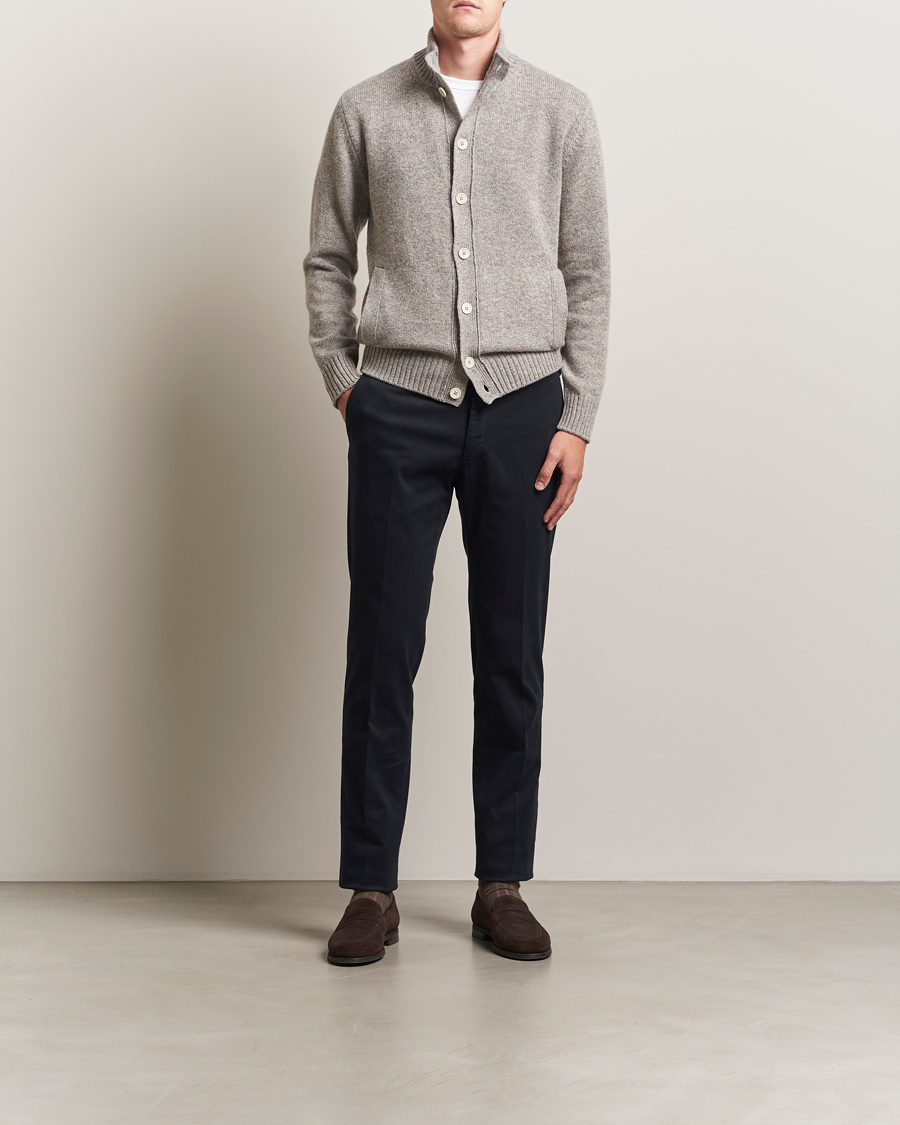 Herre | Bukser | Incotex | Slim Fit Cotton Stretch Chinos Navy