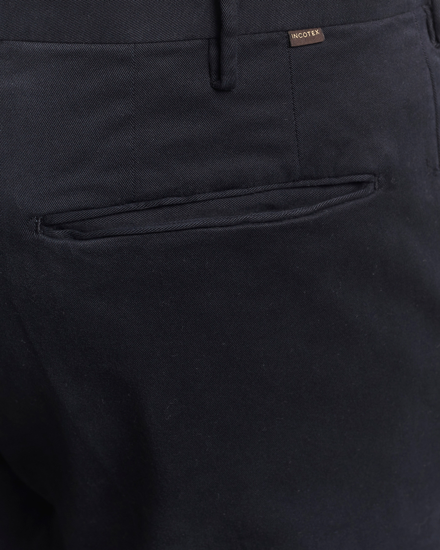 Herre | Bukser | Incotex | Slim Fit Cotton Stretch Chinos Navy