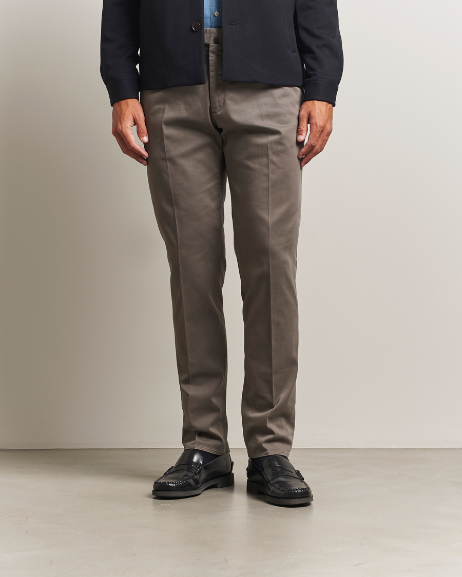 Herre | Bukser | Incotex | Slim Fit Cotton Stretch Chinos Grey