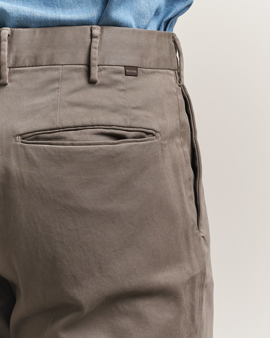 Herre | Bukser | Incotex | Slim Fit Cotton Stretch Chinos Grey
