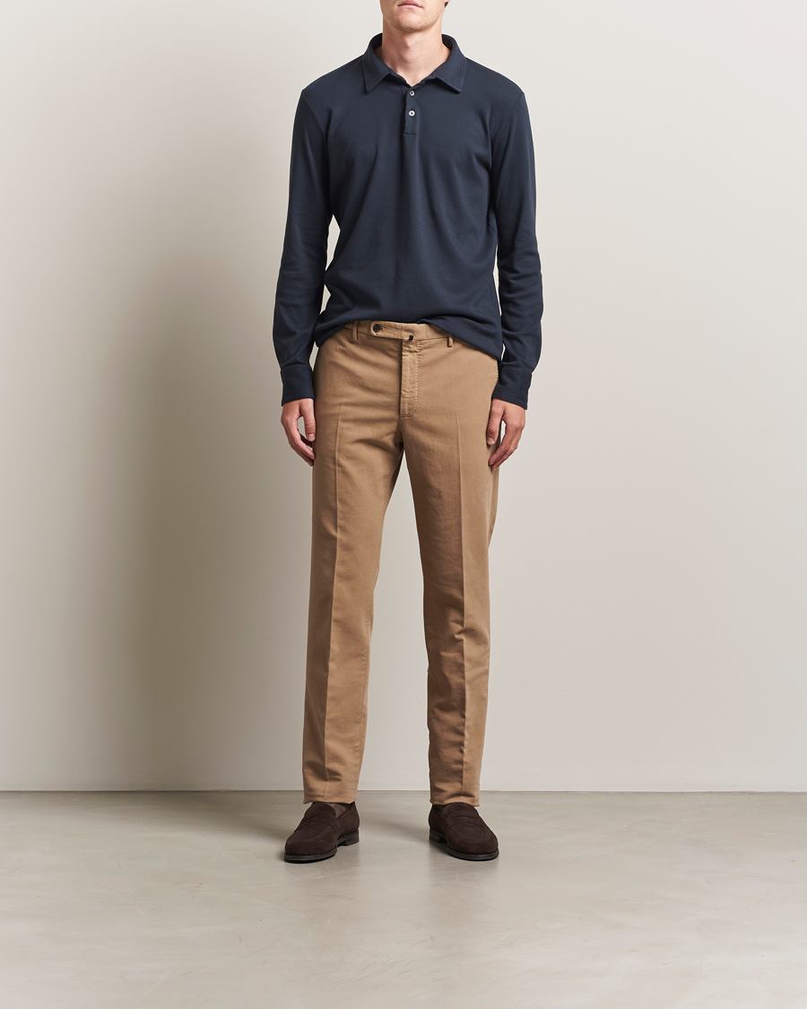 Herre | Bukser | Incotex | Regular Fit Cotton Stretch Chinos Beige