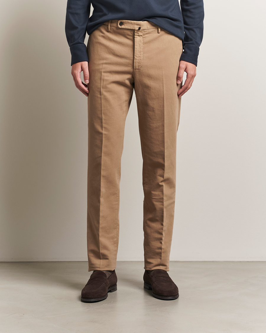 Herre | Bukser | Incotex | Regular Fit Cotton Stretch Chinos Beige