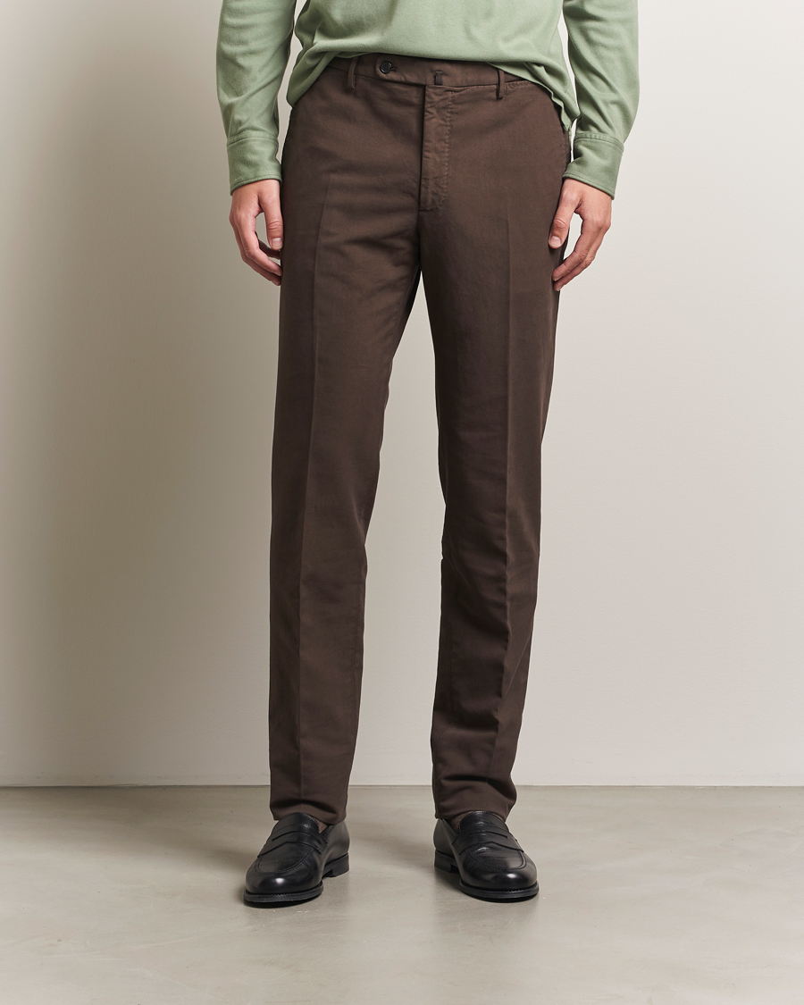 Herre | Bukser | Incotex | Regular Fit Cotton Stretch Chinos Dark Brown
