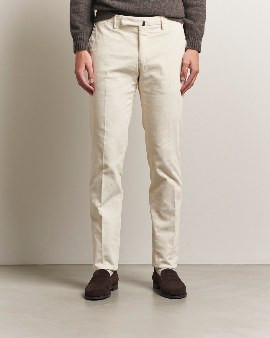 Herre | Bukser | Incotex | Slim Fit Baby Corduroy Trousers Off White
