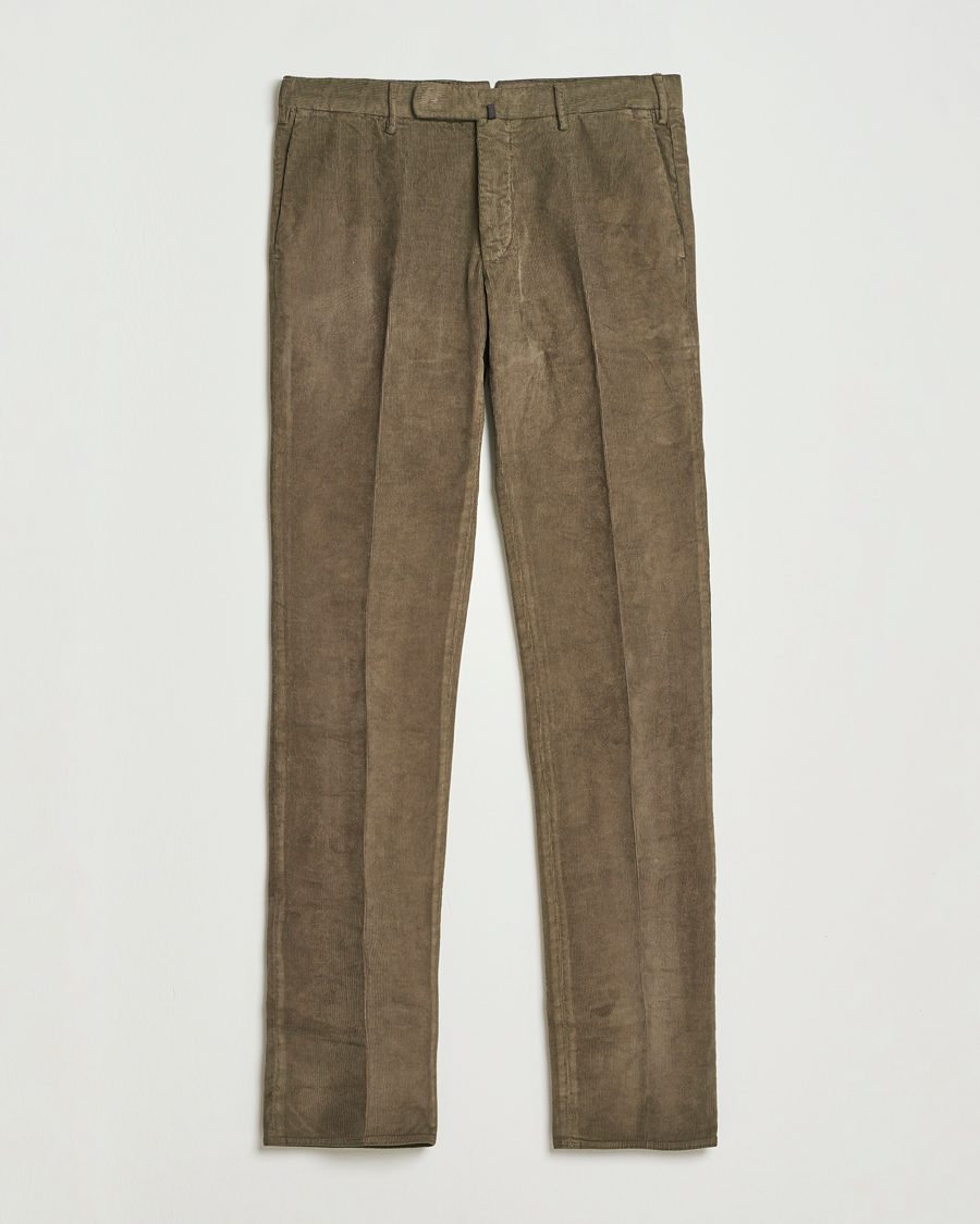 Herre | Bukser | Incotex | Slim Fit Baby Corduroy Trousers Taupe