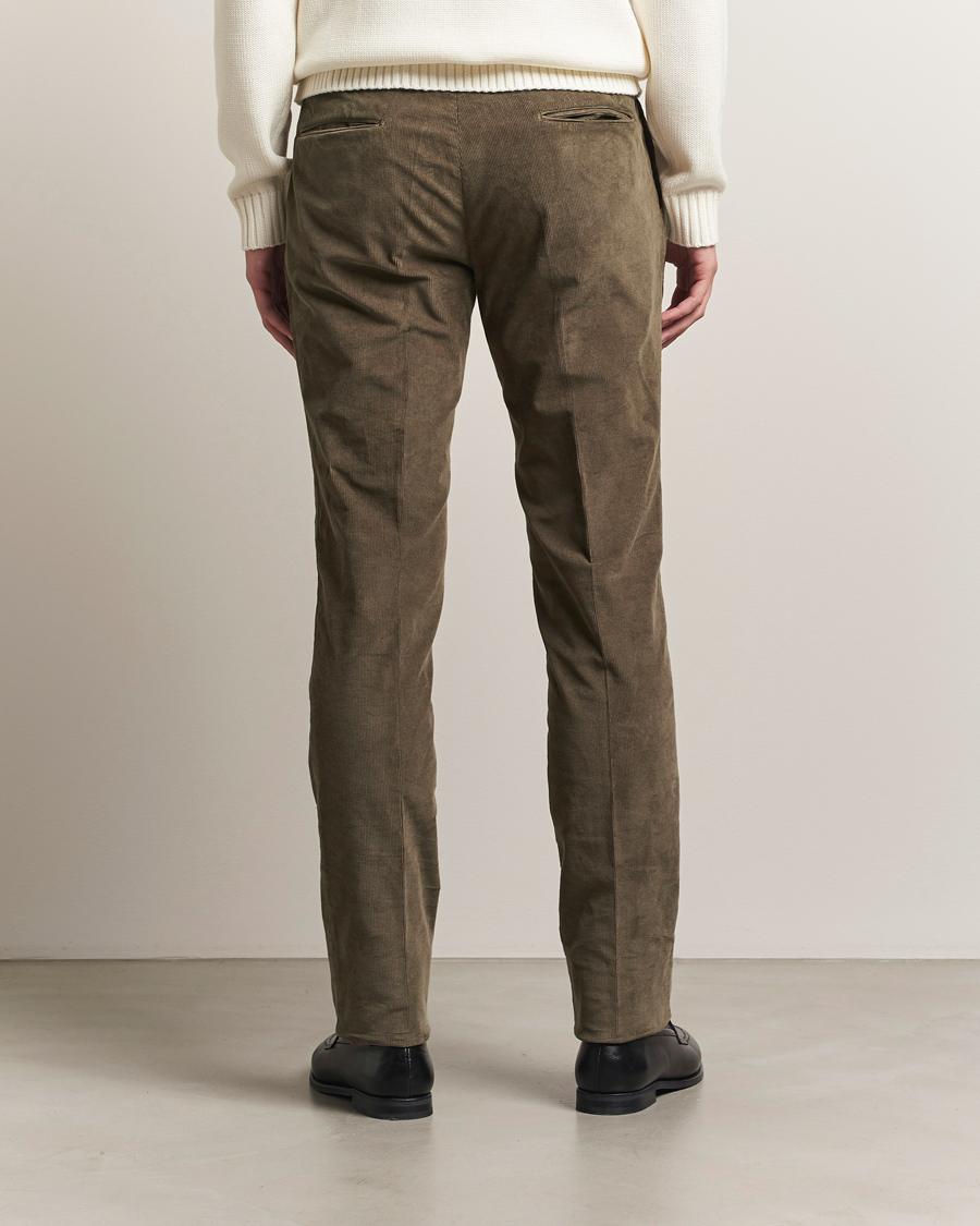 Herre | Bukser | Incotex | Slim Fit Baby Corduroy Trousers Taupe