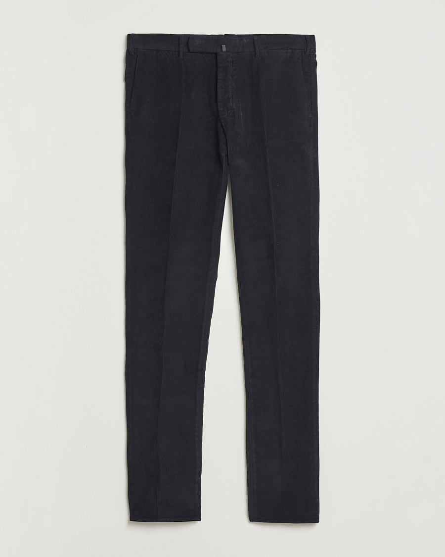Herre | Bukser | Incotex | Slim Fit Baby Corduroy Trousers Navy