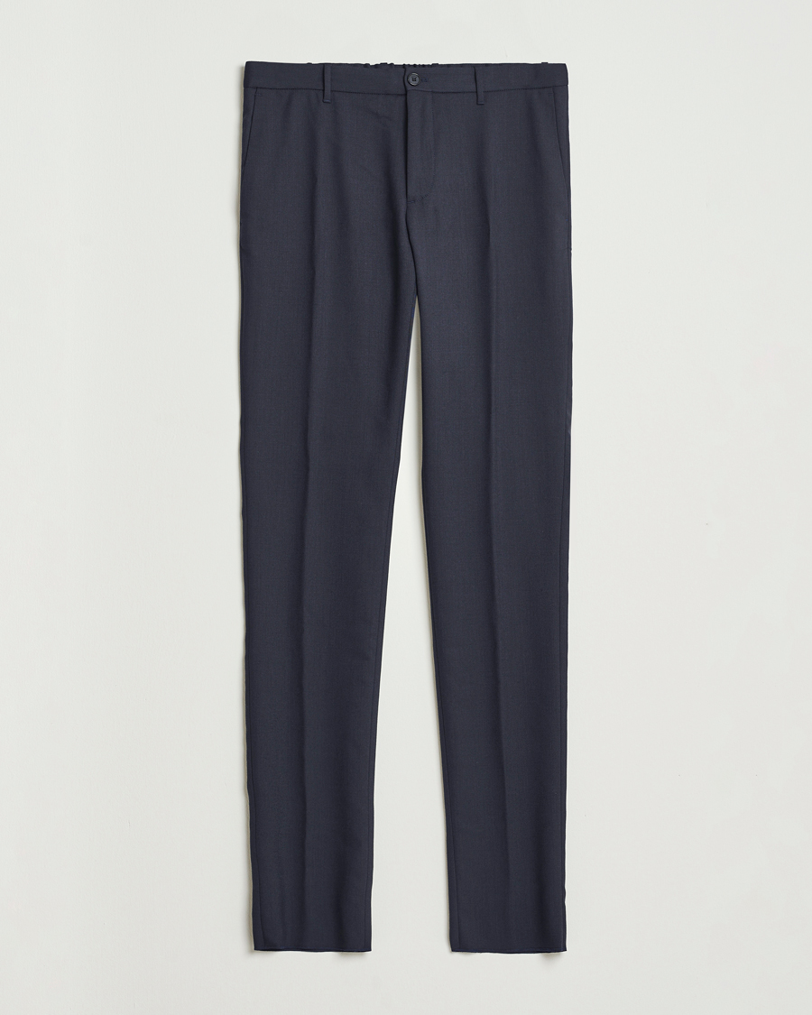 Herre | Bukser | Incotex | Slim Fit Washable Flannel Trousers Grey Melange