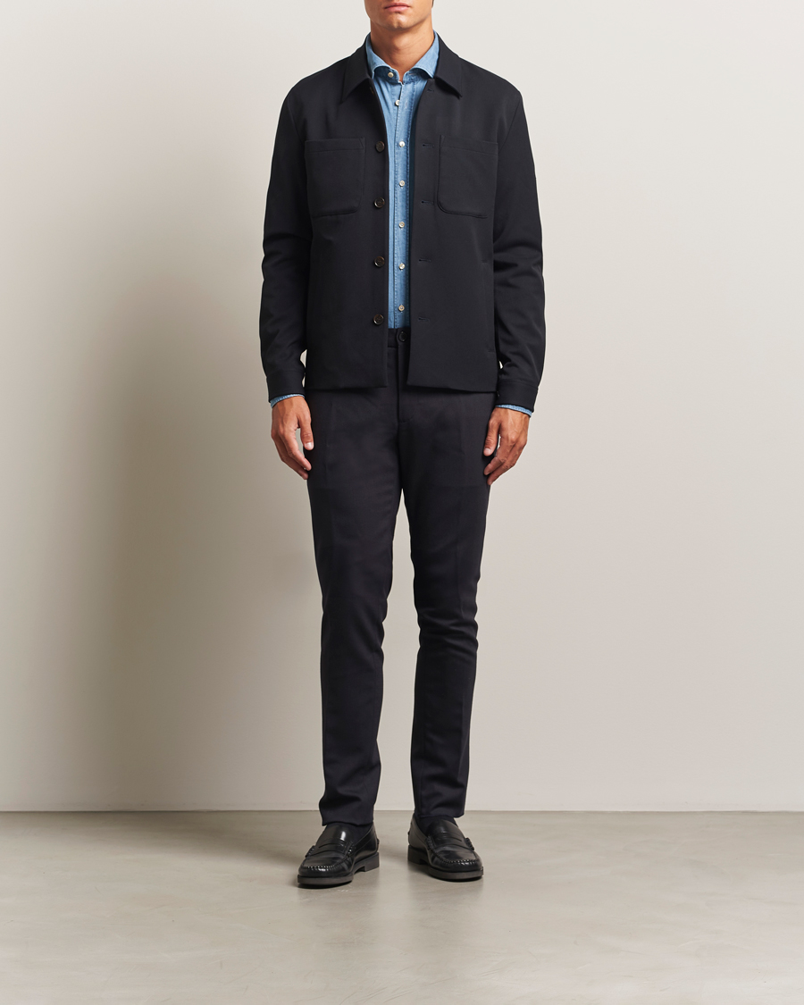 Herre | Bukser | Incotex | Slim Fit Washable Flannel Trousers Grey Melange