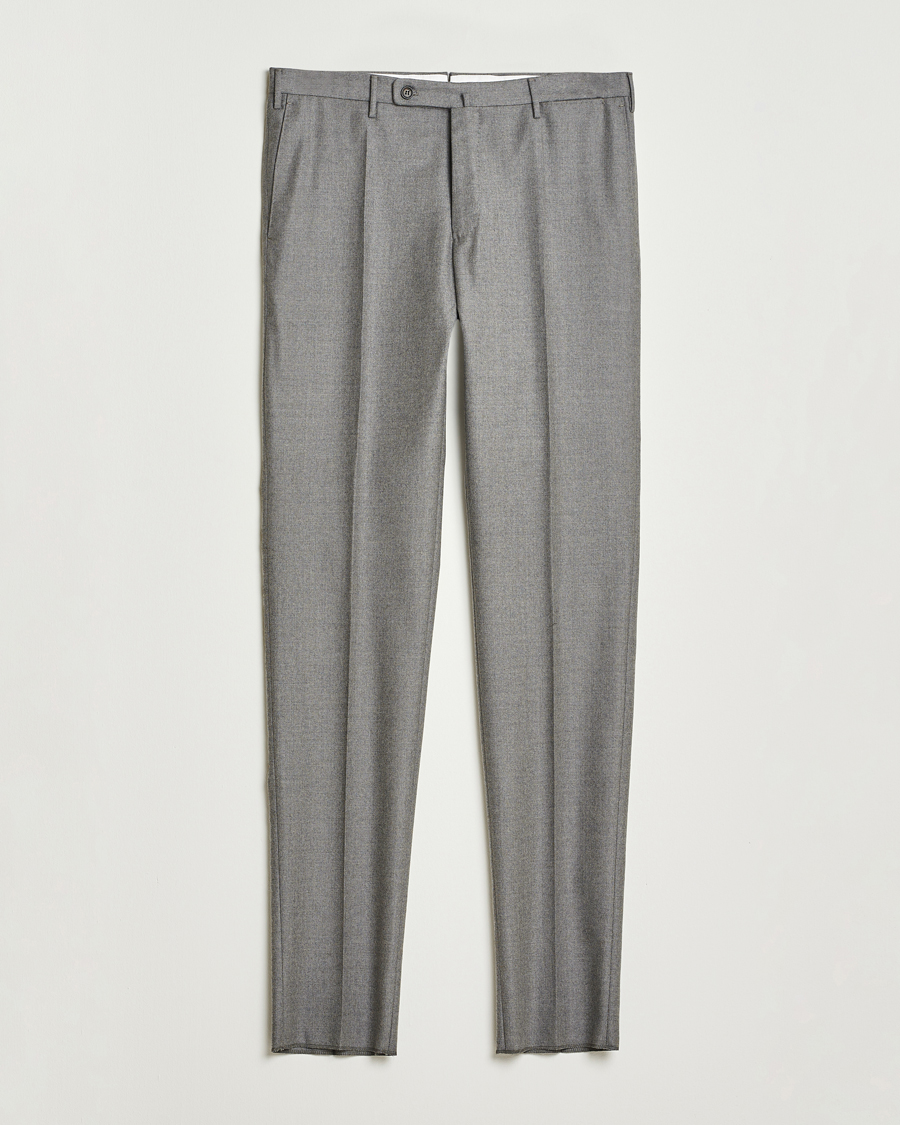 Herre | Bukser | Incotex | Regular Fit Worsted Flannel Trousers Light Grey