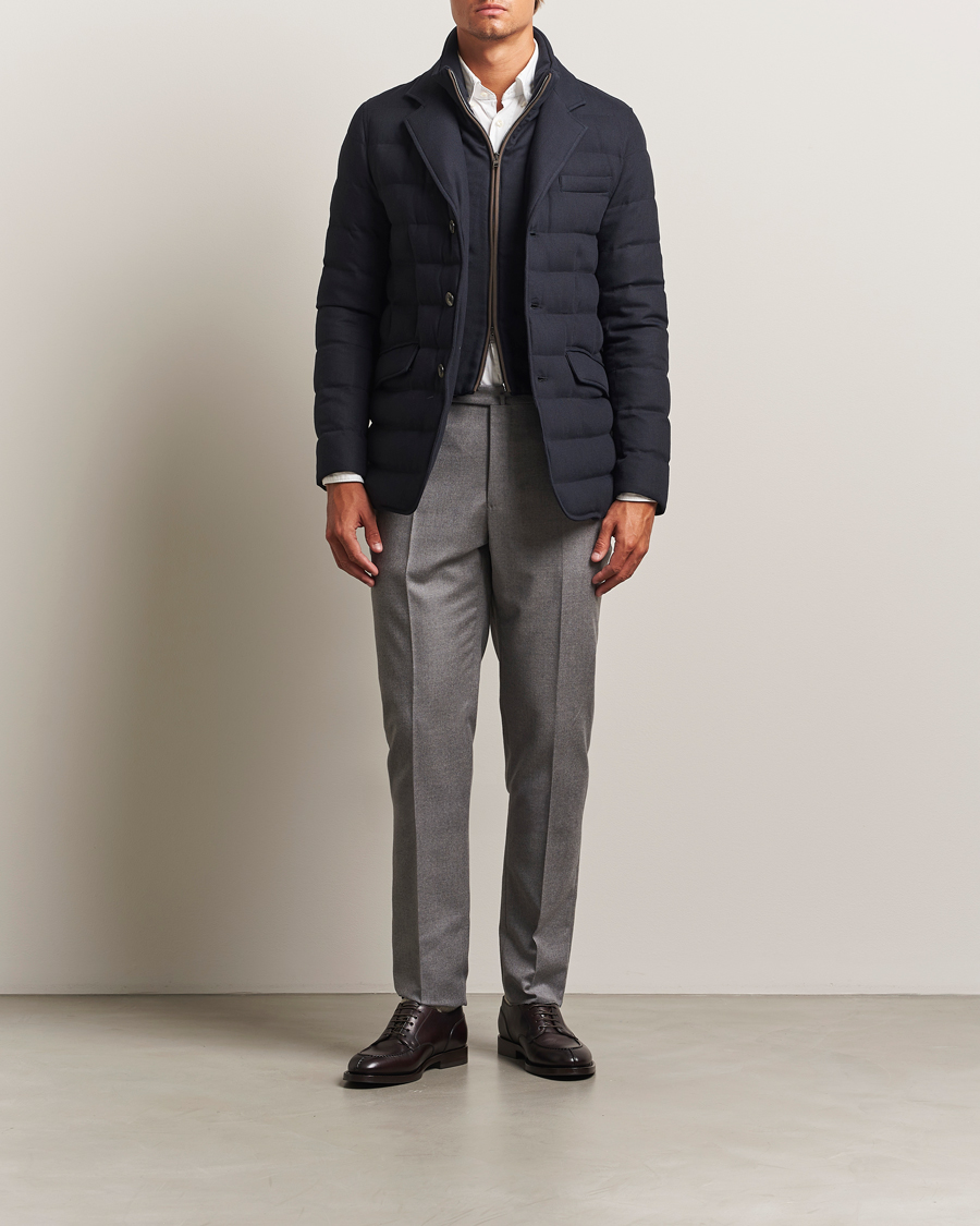 Herre | Bukser | Incotex | Regular Fit Worsted Flannel Trousers Light Grey