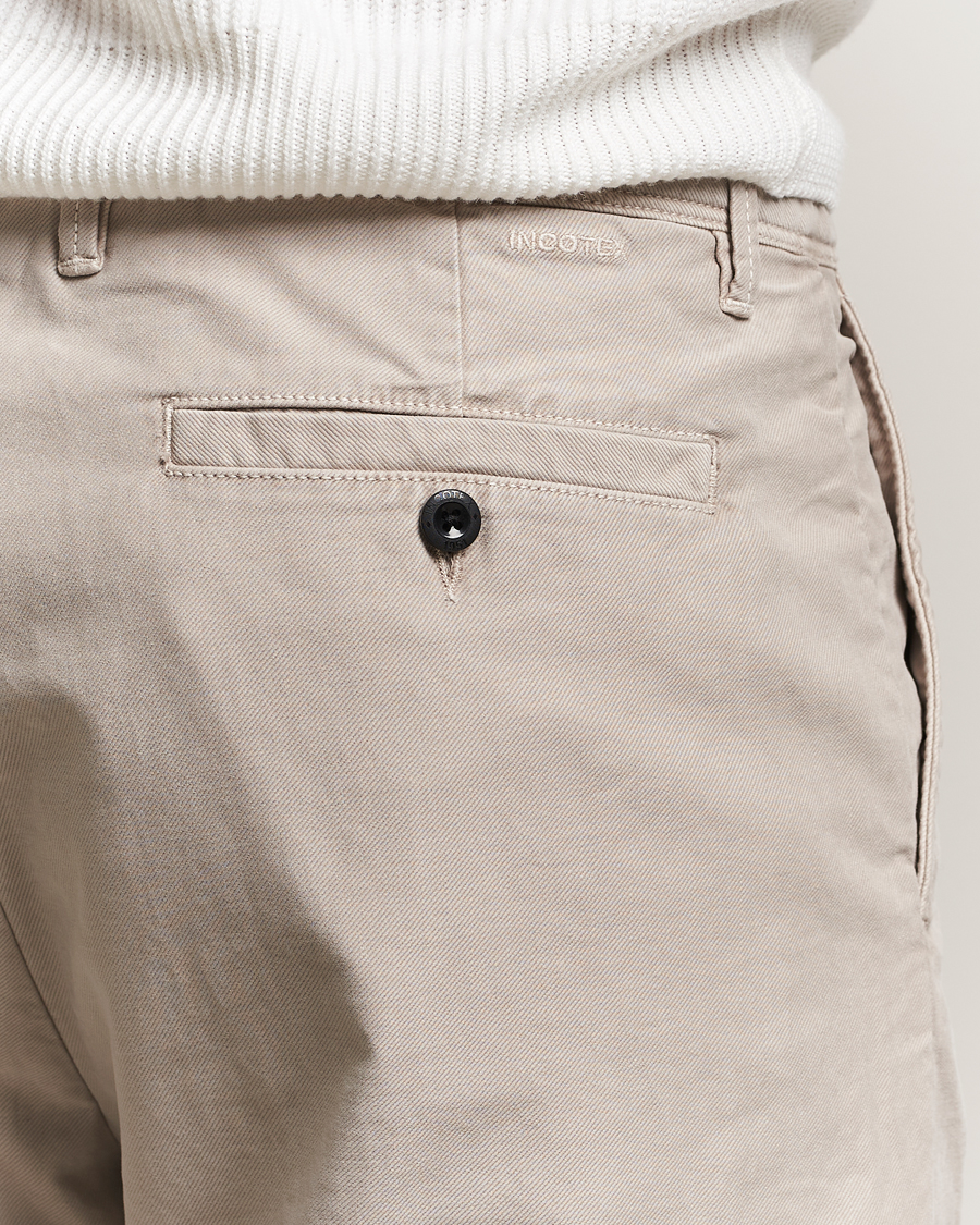 Herre | Bukser | Incotex | Regular Fit Garment Dyed Slacks Beige