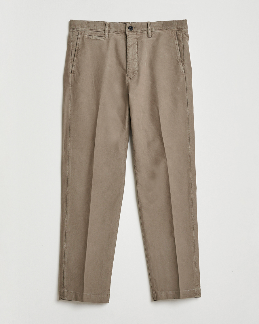 Herre | Bukser | Incotex | Regular Fit Garment Dyed Slacks Taupe