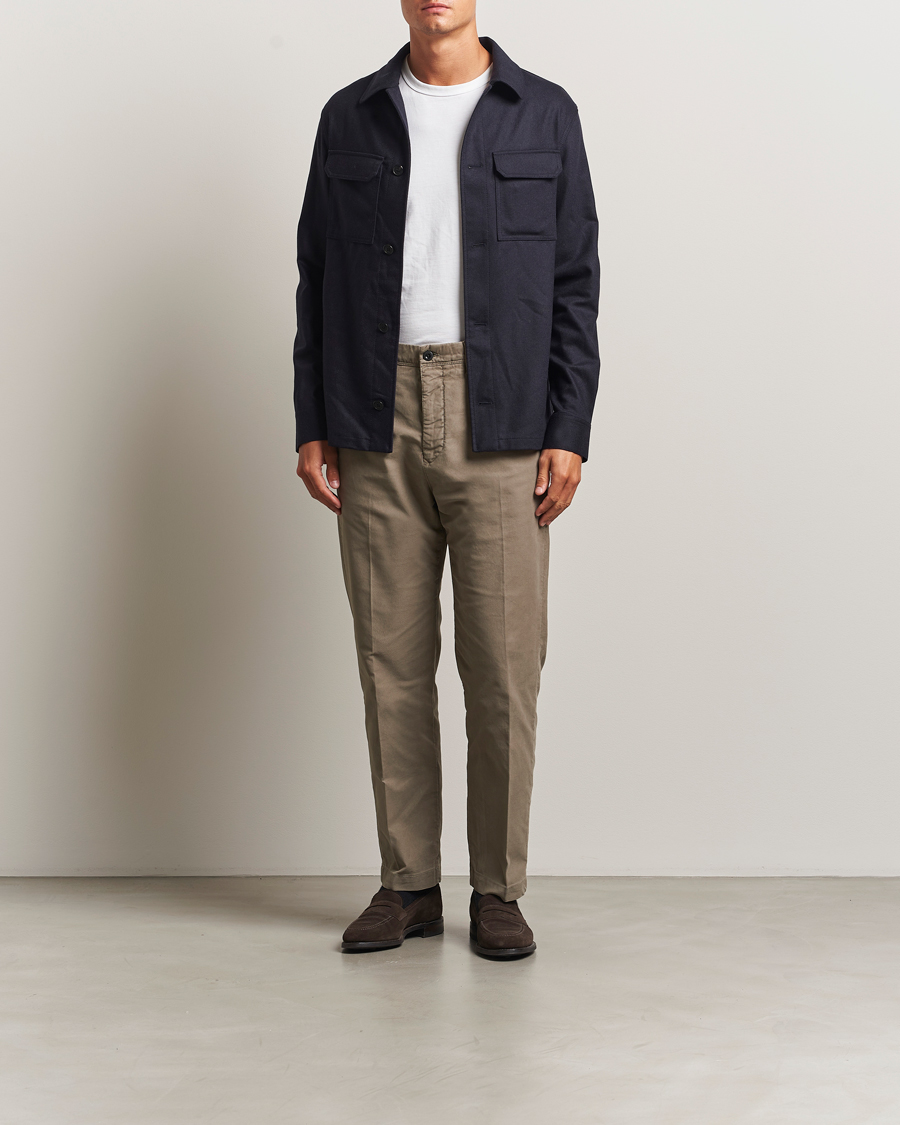Herre | Bukser | Incotex | Regular Fit Garment Dyed Slacks Taupe