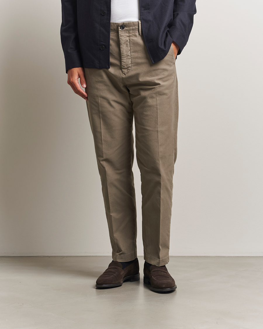 Herre | Bukser | Incotex | Regular Fit Garment Dyed Slacks Taupe