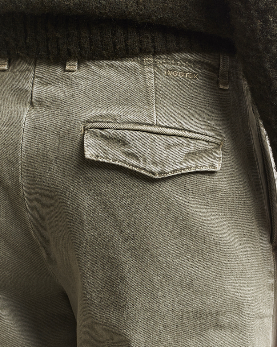 Herre | Bukser | Incotex | Regular Fit Bull Denim Slacks Green