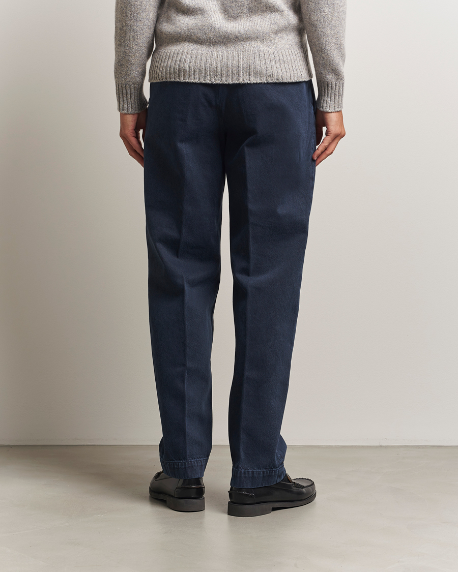 Herre | Bukser | Incotex | Regular Fit Bull Denim Slacks Navy