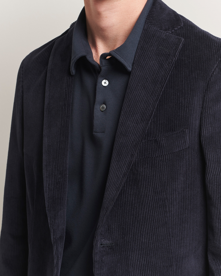 Herre | Dressjakker | Incotex | Corduroy Blazer Navy