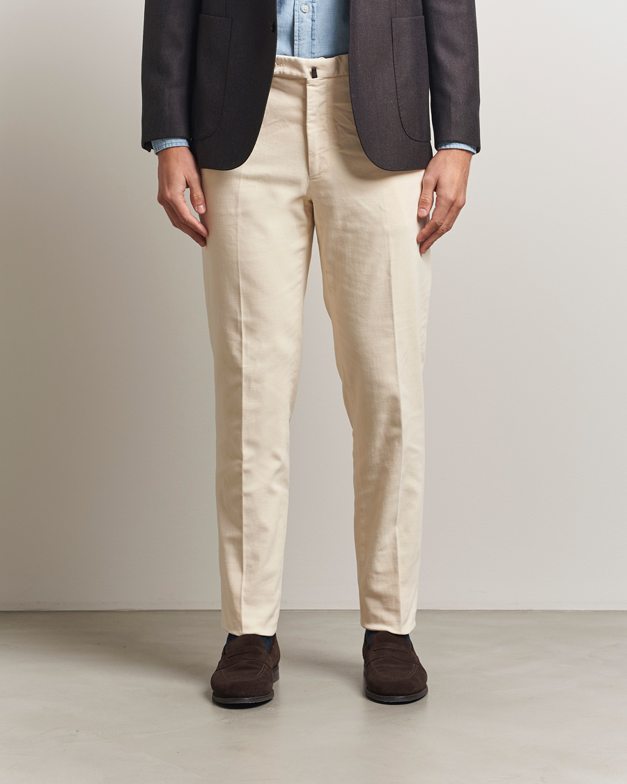 Herre | Bukser | Incotex | Regular Fit Moleskine Trousers Off White