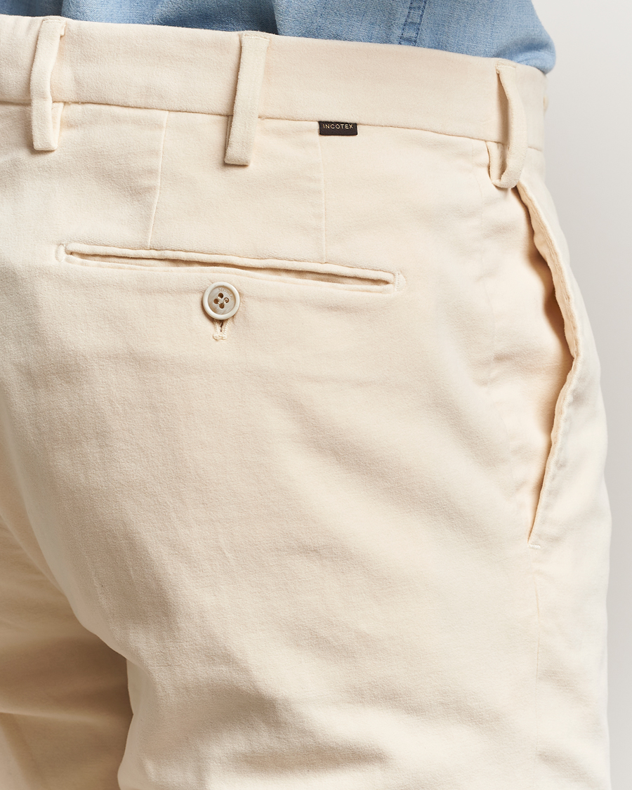 Herre | Bukser | Incotex | Regular Fit Moleskine Trousers Off White