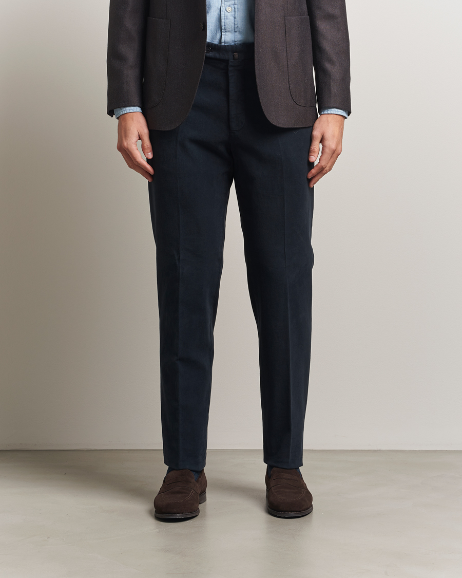 Herre | Bukser | Incotex | Regular Fit Moleskine Trousers Navy