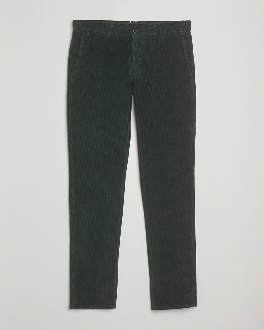 Herre | Bukser | Incotex | Slim Fit Leisure Cord Slacks Dark Green