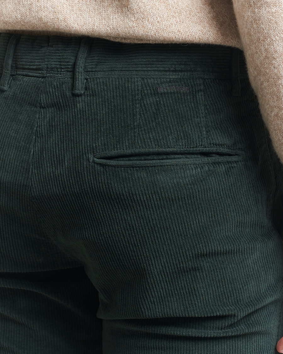 Herre | Bukser | Incotex | Slim Fit Leisure Cord Slacks Dark Green