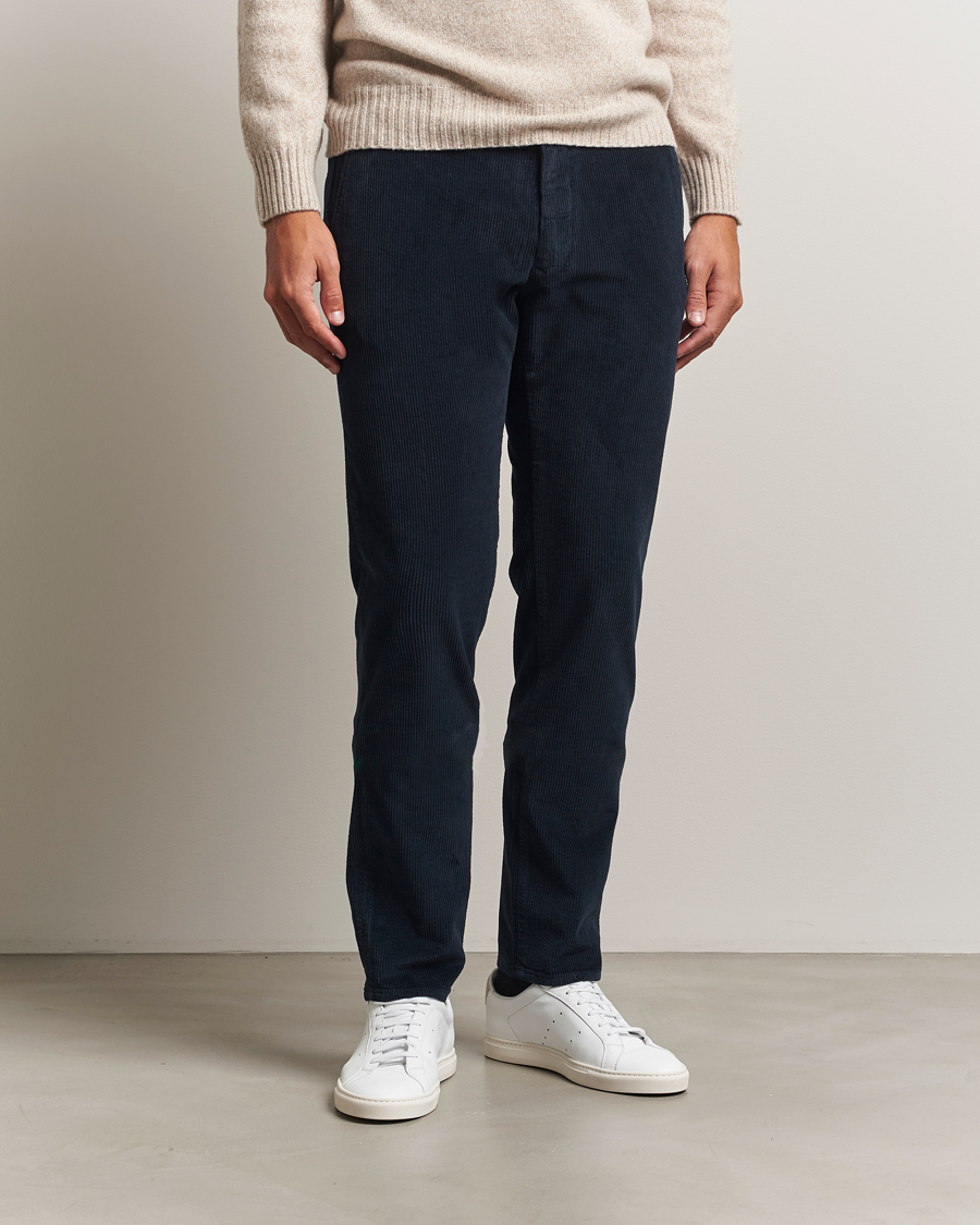 Herre | Bukser | Incotex | Slim Fit Leisure Cord Slacks Navy